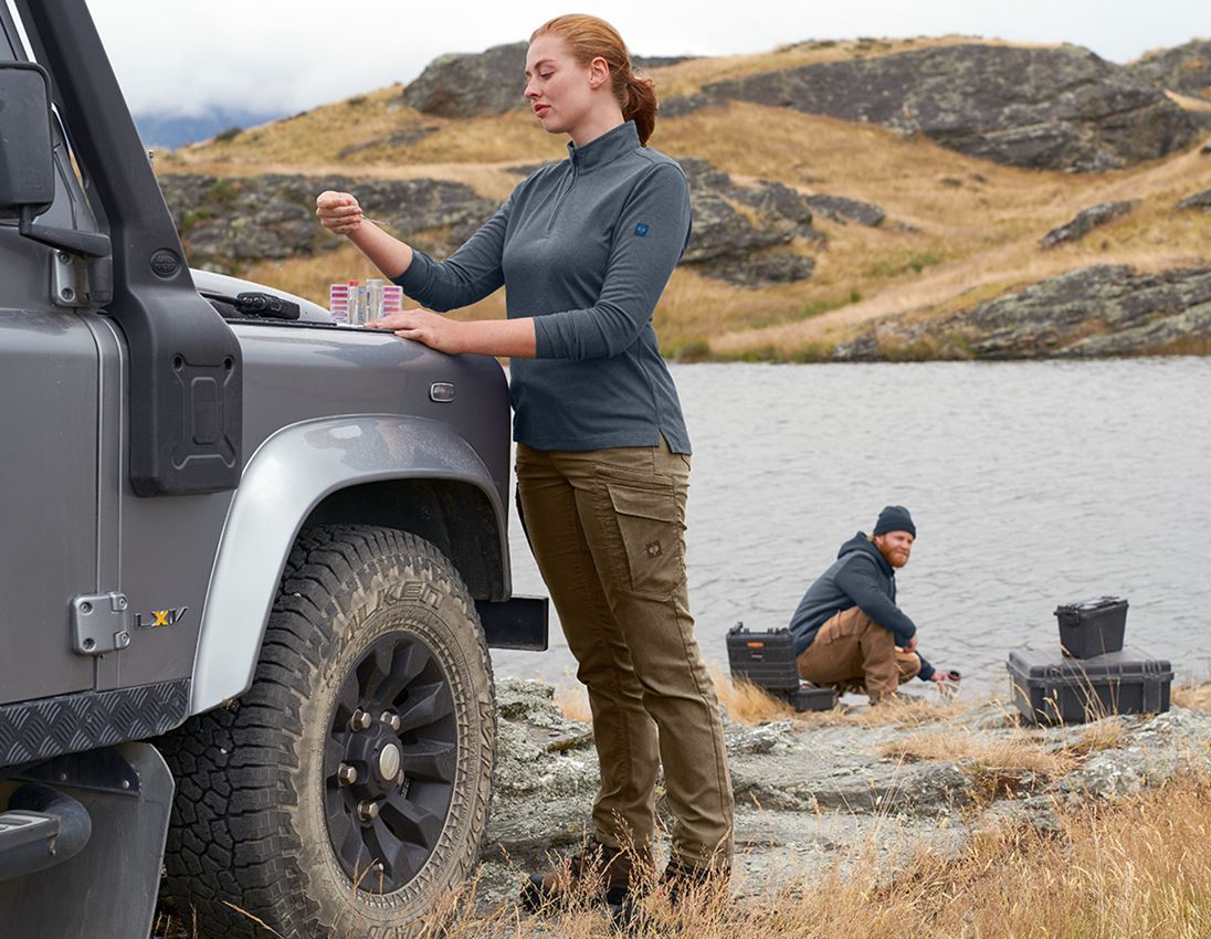 Pantalons de travail: Pantalon Cargo e.s.vintage, femmes + sépia 2