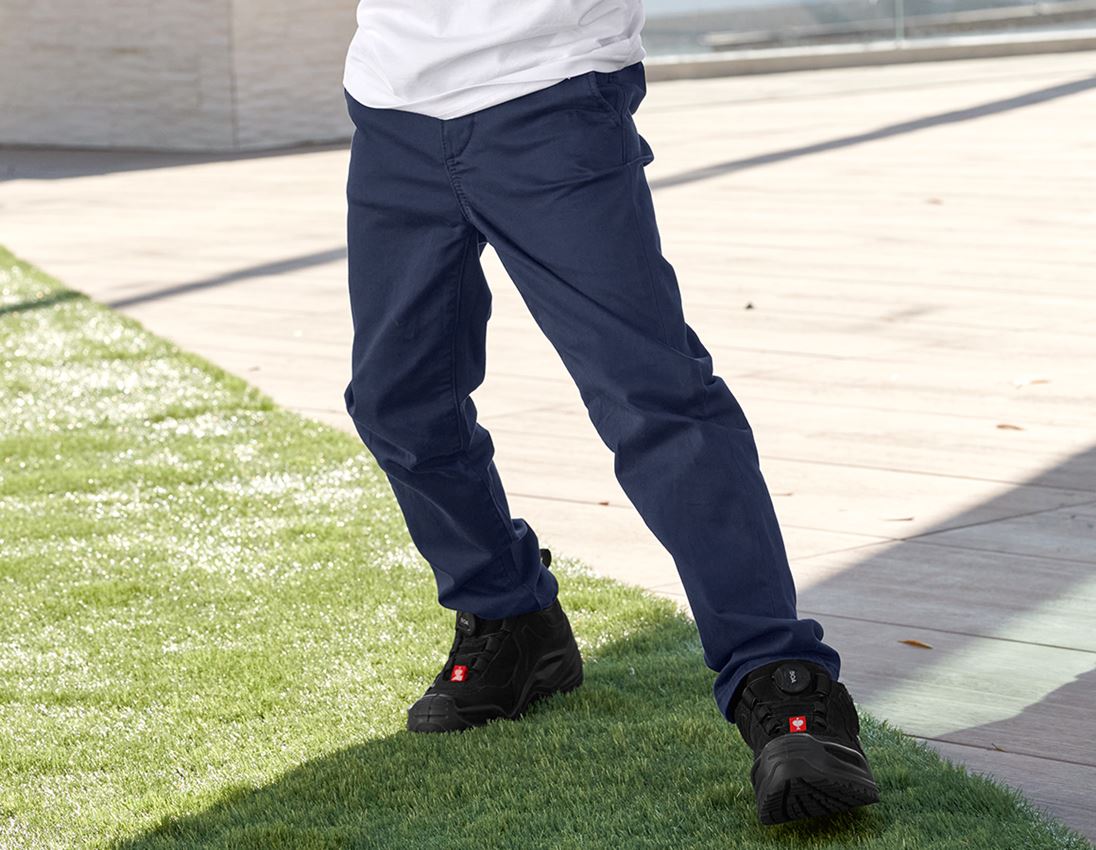 Pantalons: e.s. Chino, enfants + bleu foncé