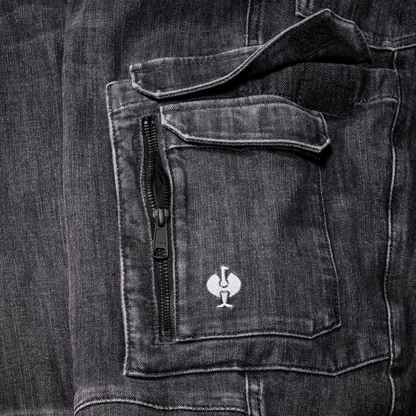 Pantalons de travail: Jeans de travail cargo e.s.concrete + blackwashed 2