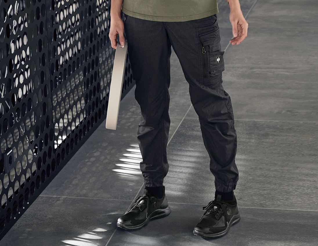Work Trousers: Cargo trousers e.s.motion ten summer, ladies' + black