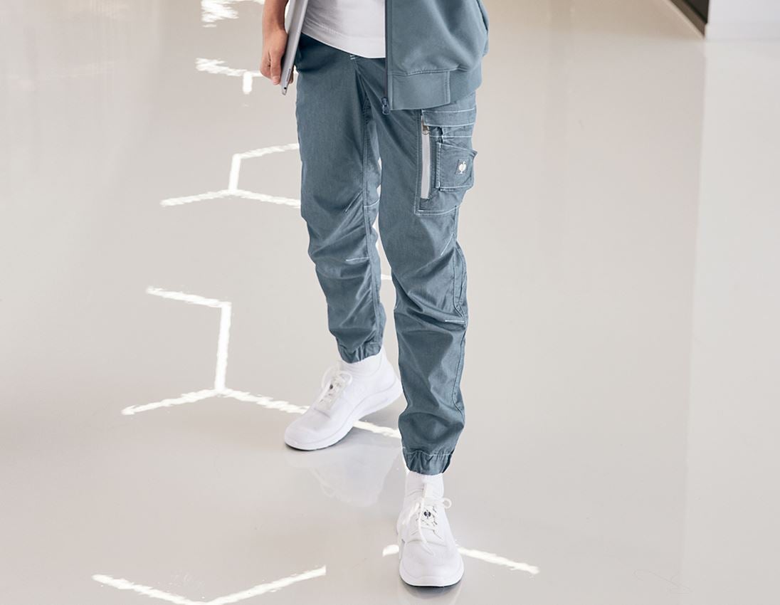 Pantalons de travail: Pantalon Cargo e.s.motion ten d’été,femmes + bleu fumée 1