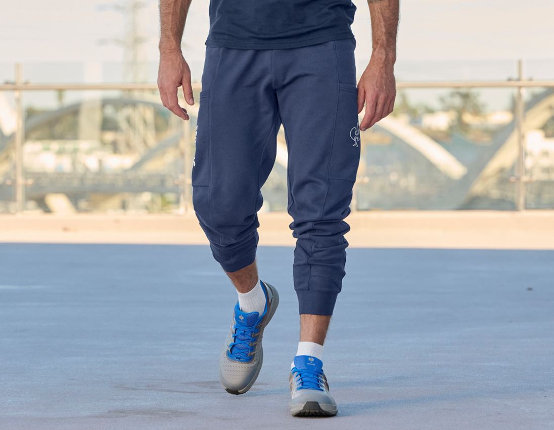 Accessoires: Pantalon sweat light e.s.trail + bleu profond/blanc