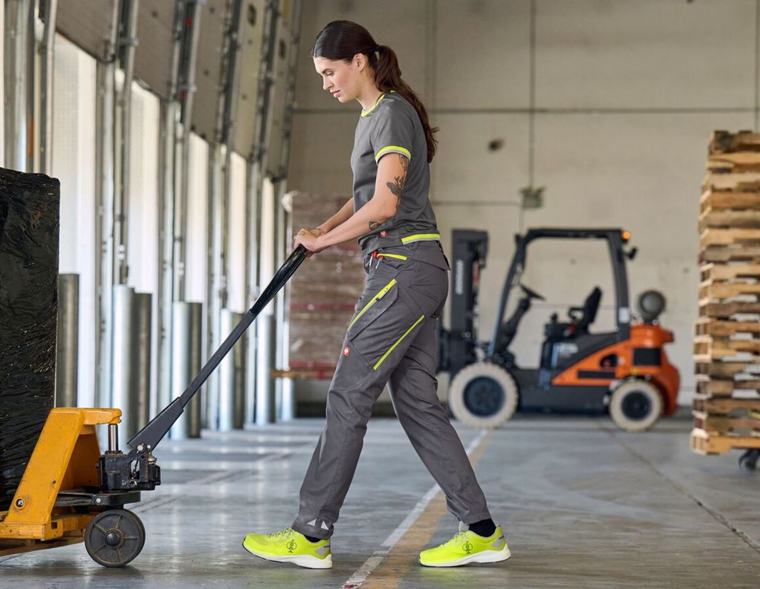 Work Trousers: Multipocket trousers e.s.ambition, ladies' + anthracite/high-vis yellow 2