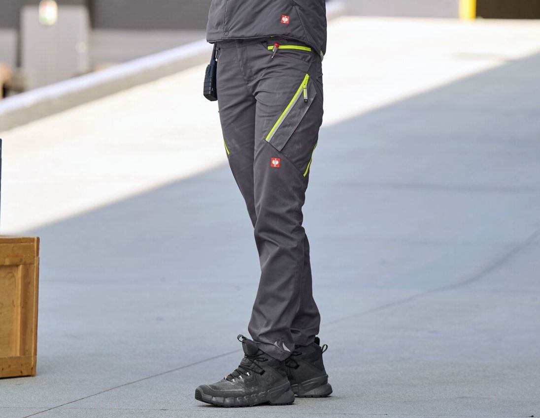 Work Trousers: Multipocket trousers e.s.ambition, ladies' + anthracite/high-vis yellow 1