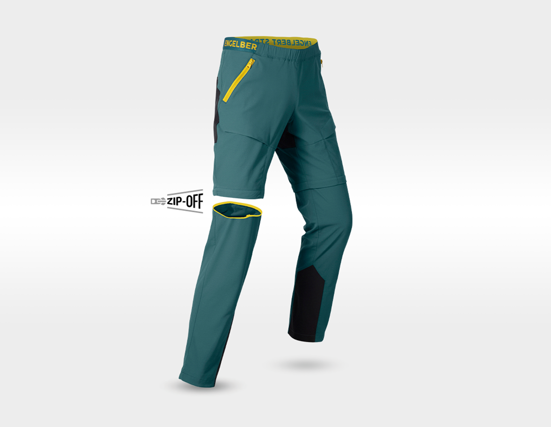 Work Trousers: Zip-off functional trousers e.s.trail + emeraldgreen/chromeyellow 5