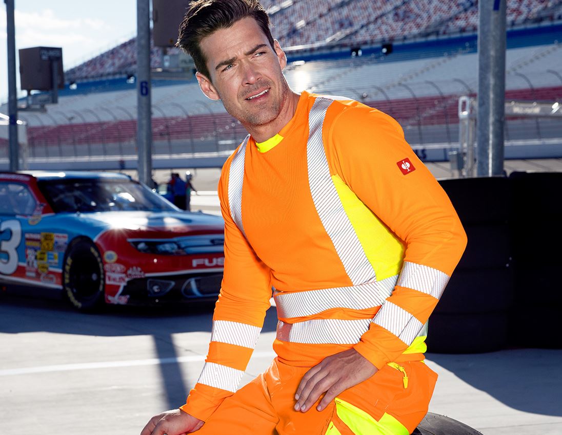 Hauts: Longsleeve fonction signalisation e.s.motion 2020 + orange fluo/jaune fluo 1