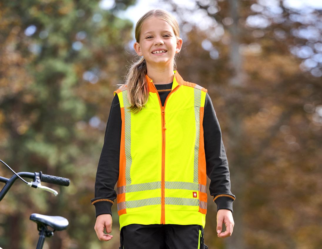Gilets: Gilet fonctionnel signal. e.s.motion 2020, enfants + jaune fluo/orange fluo