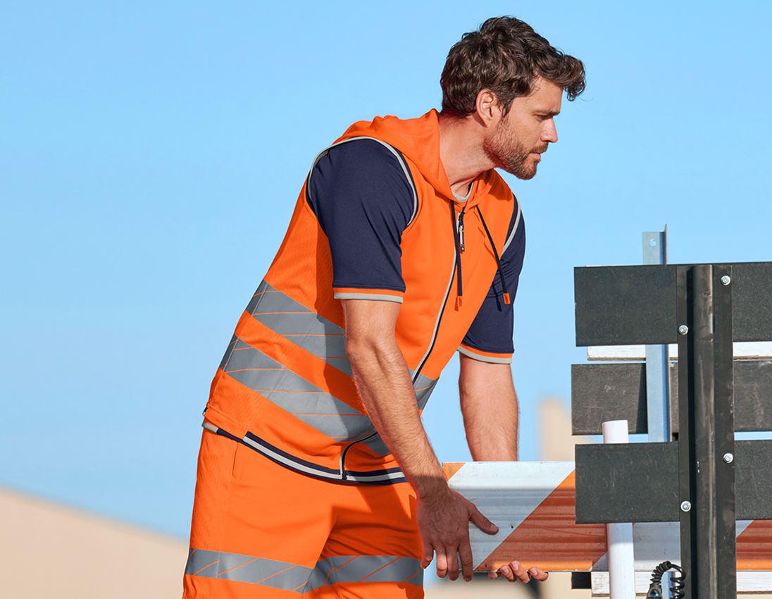 Work Body Warmer: High-vis functional bodywarmer e.s.ambition + high-vis orange/navy 1
