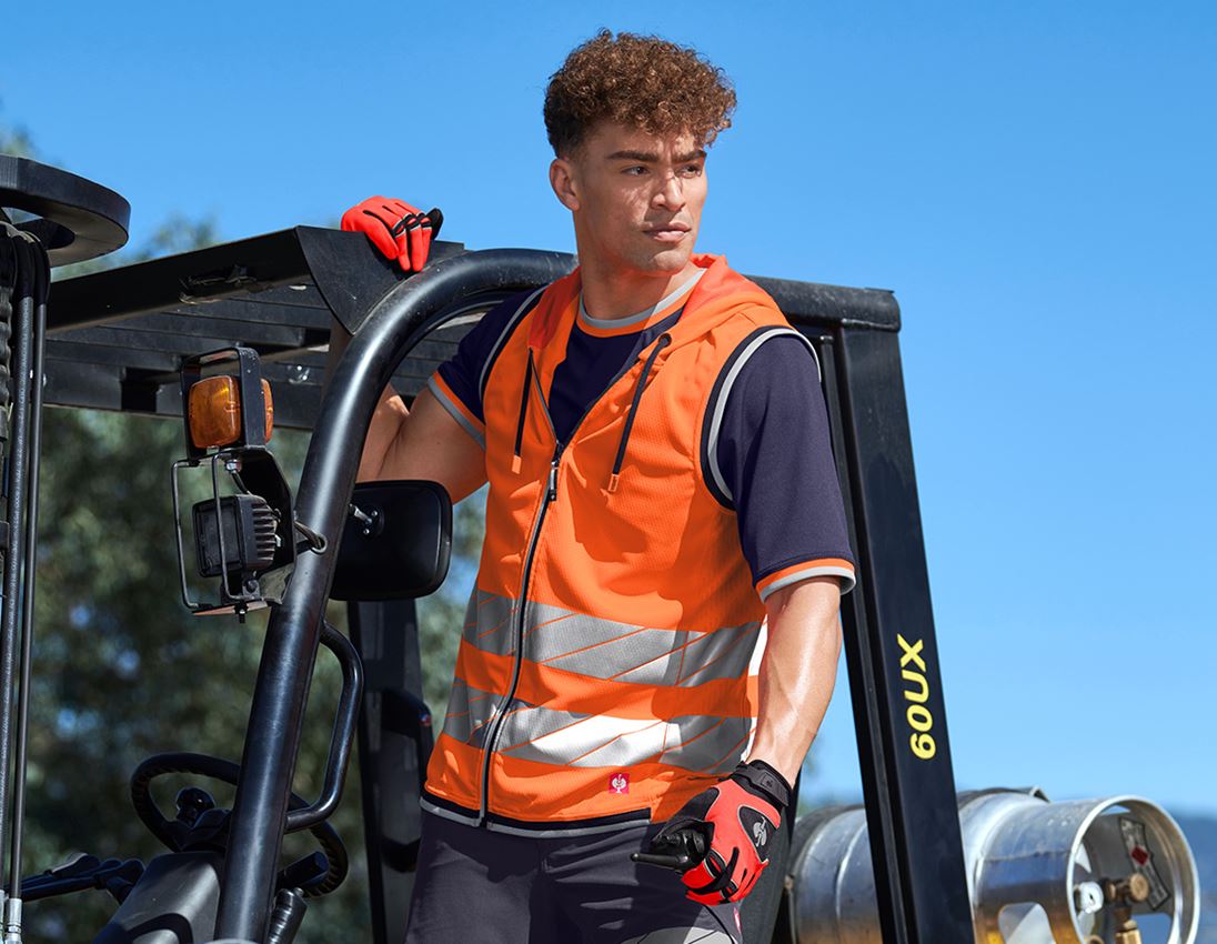 Work Body Warmer: High-vis functional bodywarmer e.s.ambition + high-vis orange/navy 3