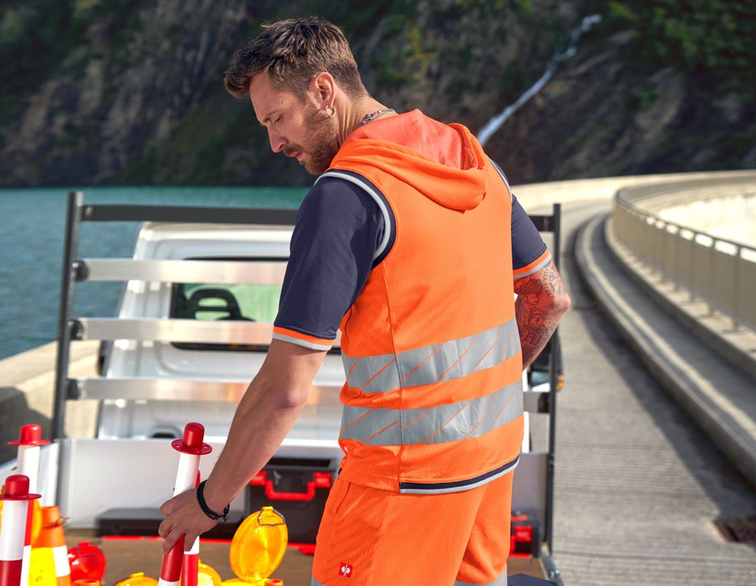 Work Body Warmer: High-vis functional bodywarmer e.s.ambition + high-vis orange/navy 6