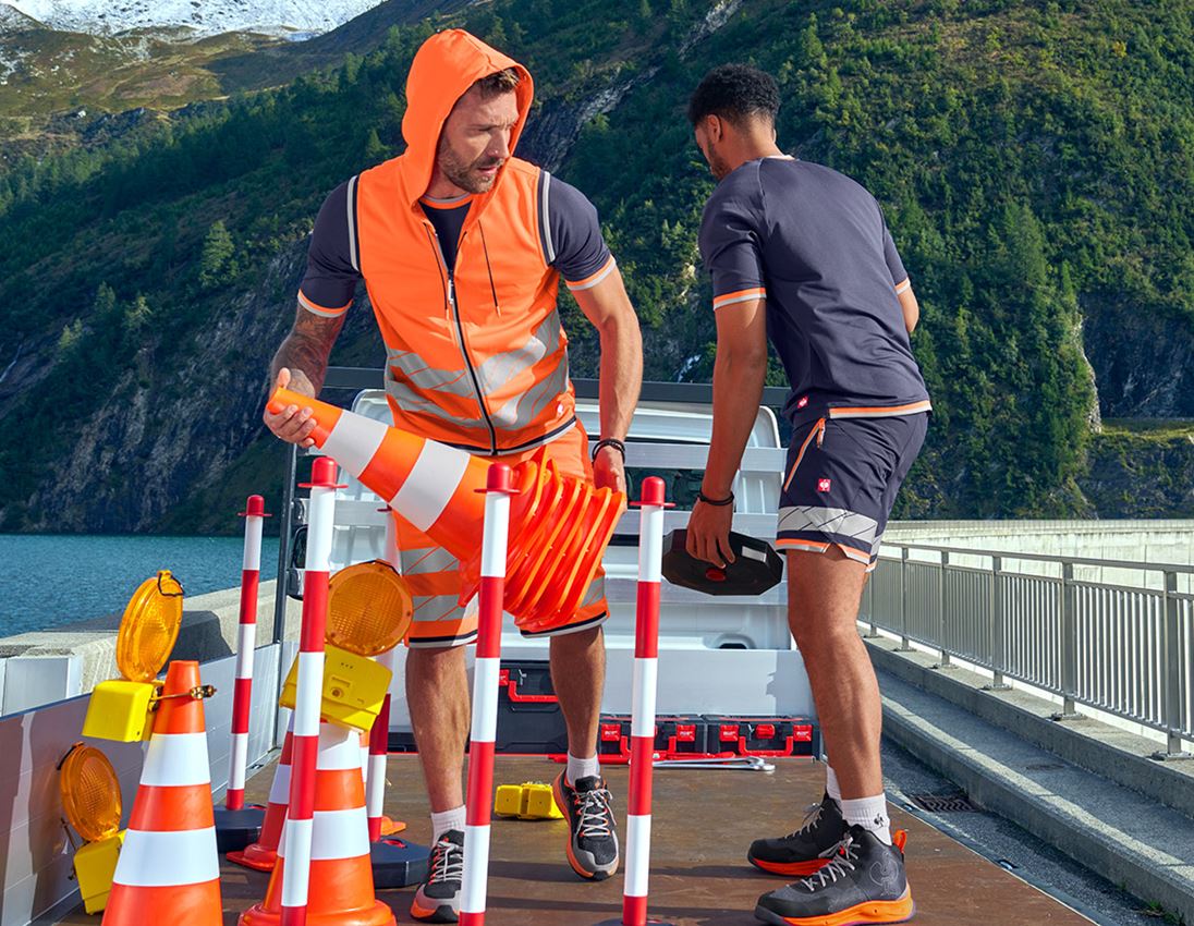Work Body Warmer: High-vis functional bodywarmer e.s.ambition + high-vis orange/navy 8