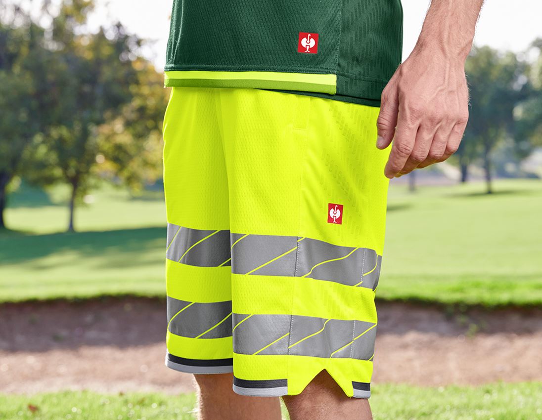 Pantalons de travail: Short fonctionnel haute visibilité e.s.ambition + jaune fluo/anthracite 4