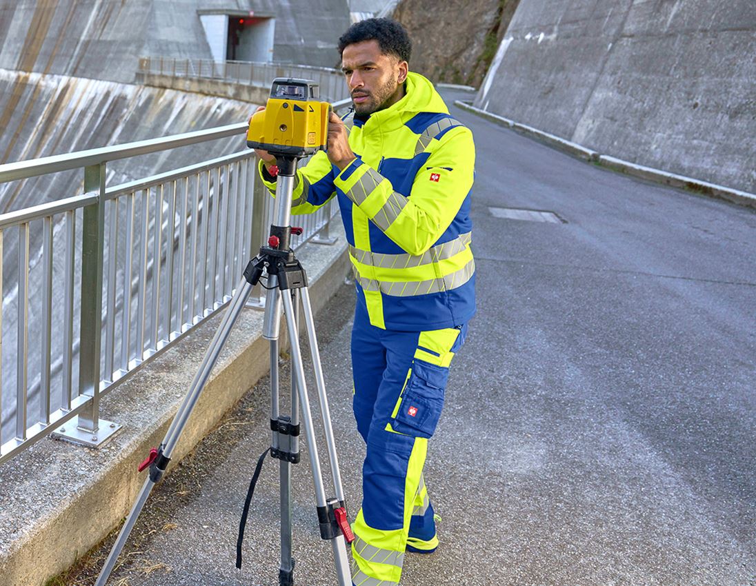 Work Trousers: High-vis trousers e.s.motion 24/7 + royalblue/high-vis yellow 2
