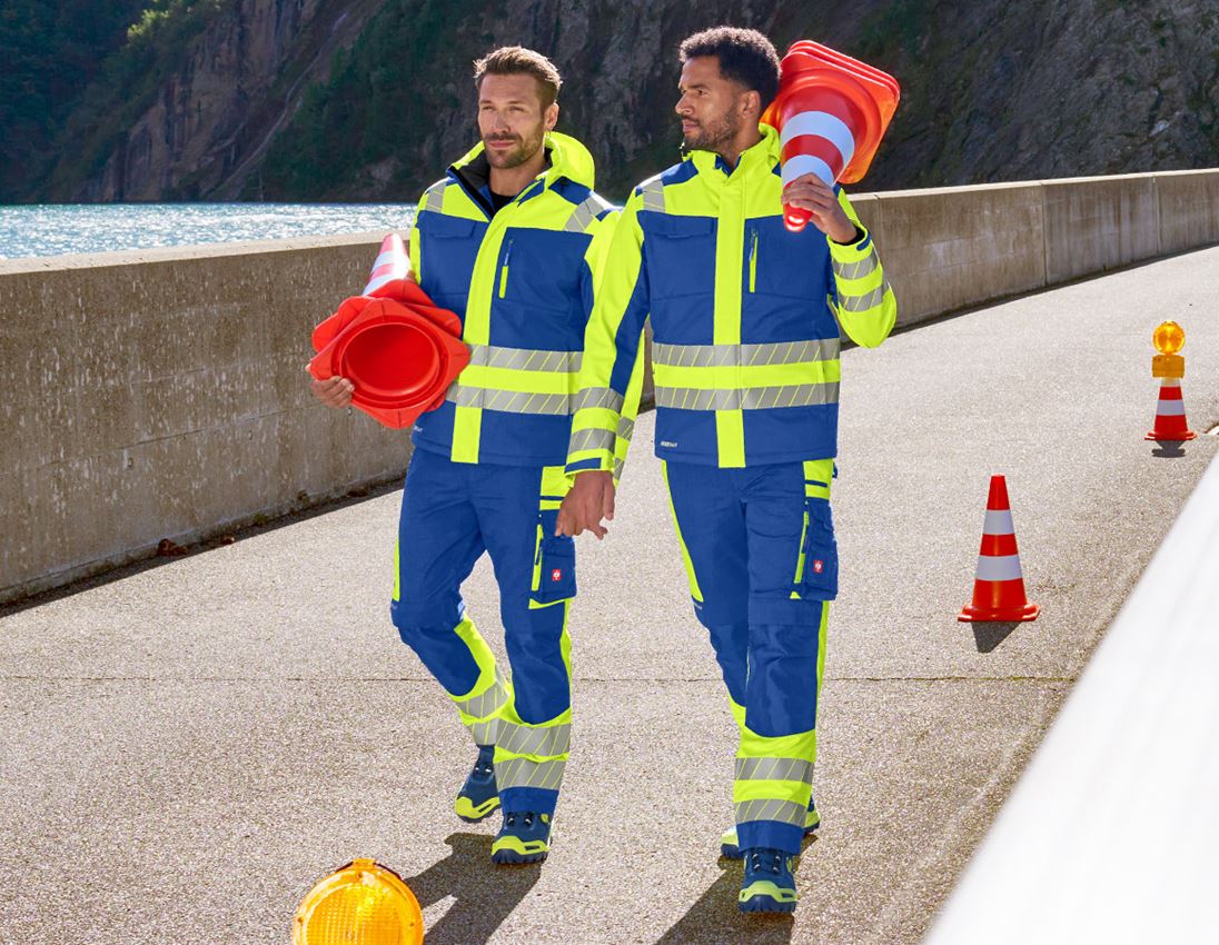 Work Trousers: High-vis trousers e.s.motion 24/7 + royalblue/high-vis yellow 4