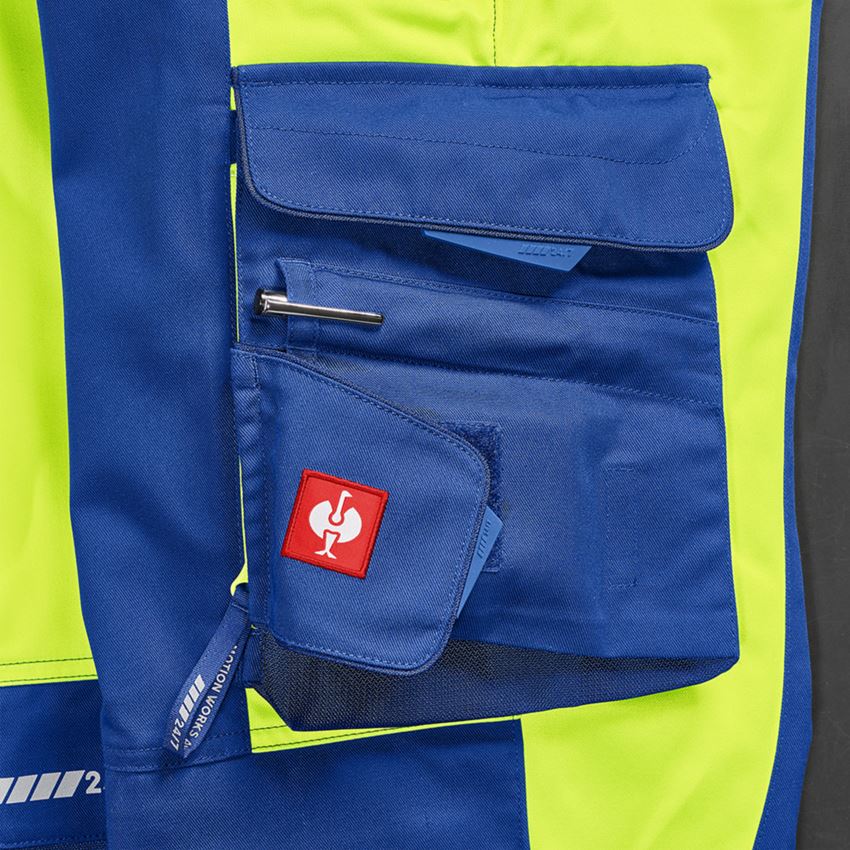 Work Trousers: High-vis trousers e.s.motion 24/7 + royalblue/high-vis yellow 2