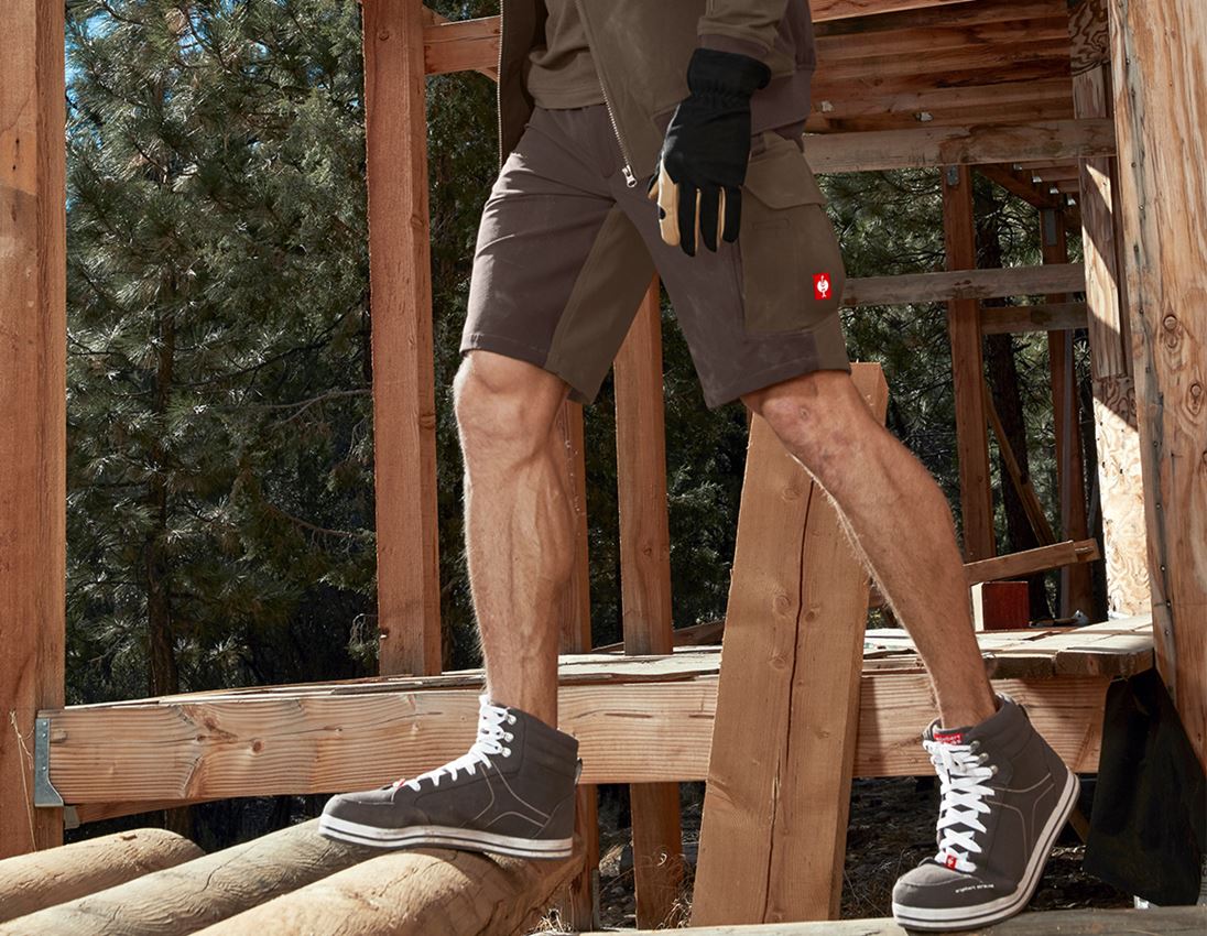 Work Trousers: Functional short e.s.dynashield + hazelnut/chestnut