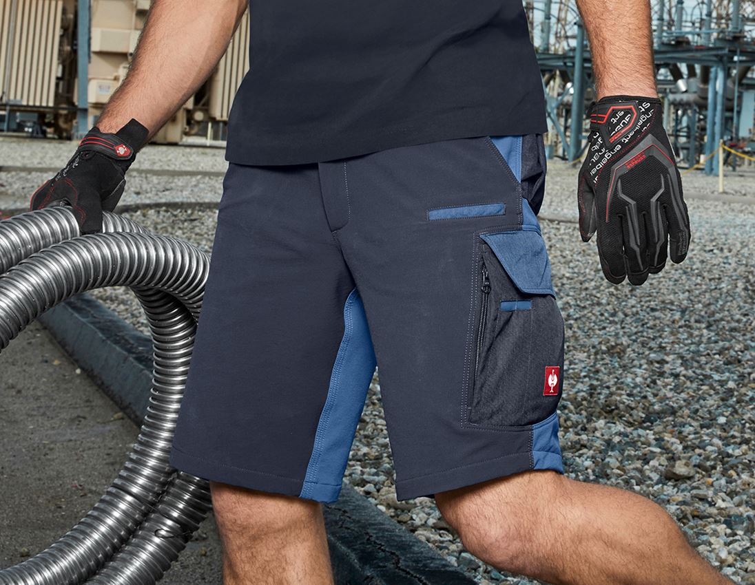 Work Trousers: Functional short e.s.dynashield + cobalt/pacific