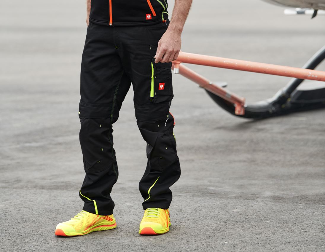 Work Trousers: Trousers e.s.motion 2020 + black/high-vis yellow/high-vis orange 7