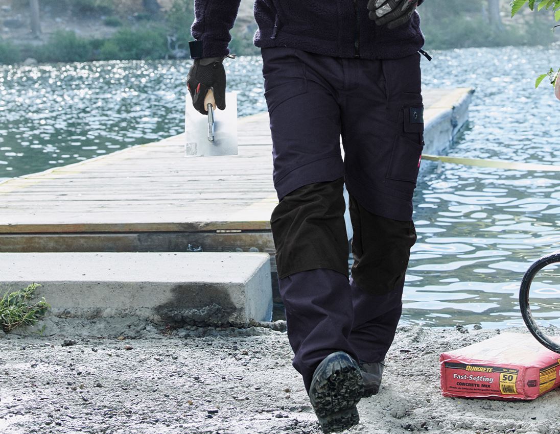 Pantalons de travail: Pantalon à taille élastique e.s.roughtough + bleu nuit