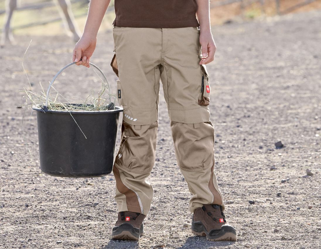 Pantalons: Enfants, pantalon à taille élastique e.s.motion + glaise/tourbe