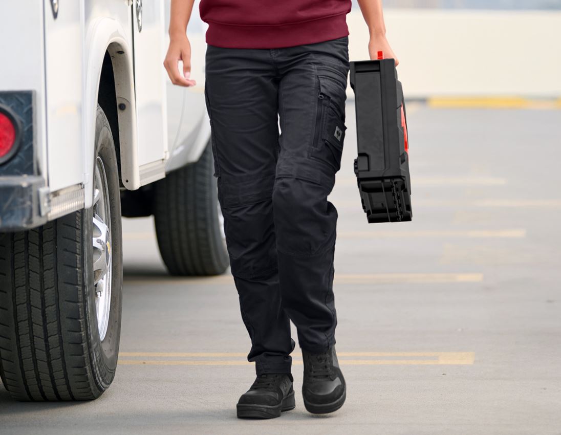 Pantalons de travail: Pantalon à taille élastique e.s.motion ten, femmes + noir oxyde 1