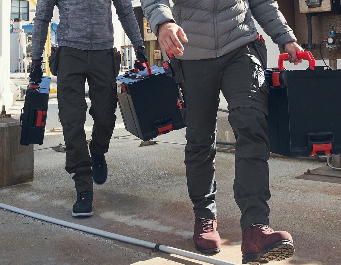 Work Trousers: Trousers e.s.motion ten tool-pouch + oxidblack 1