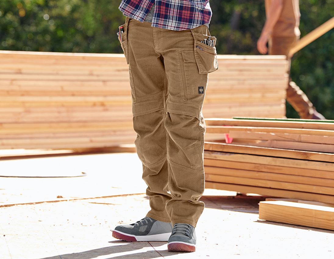 Pantalons de travail: Pantalon à taille élastique holster e.s.vintage + sépia