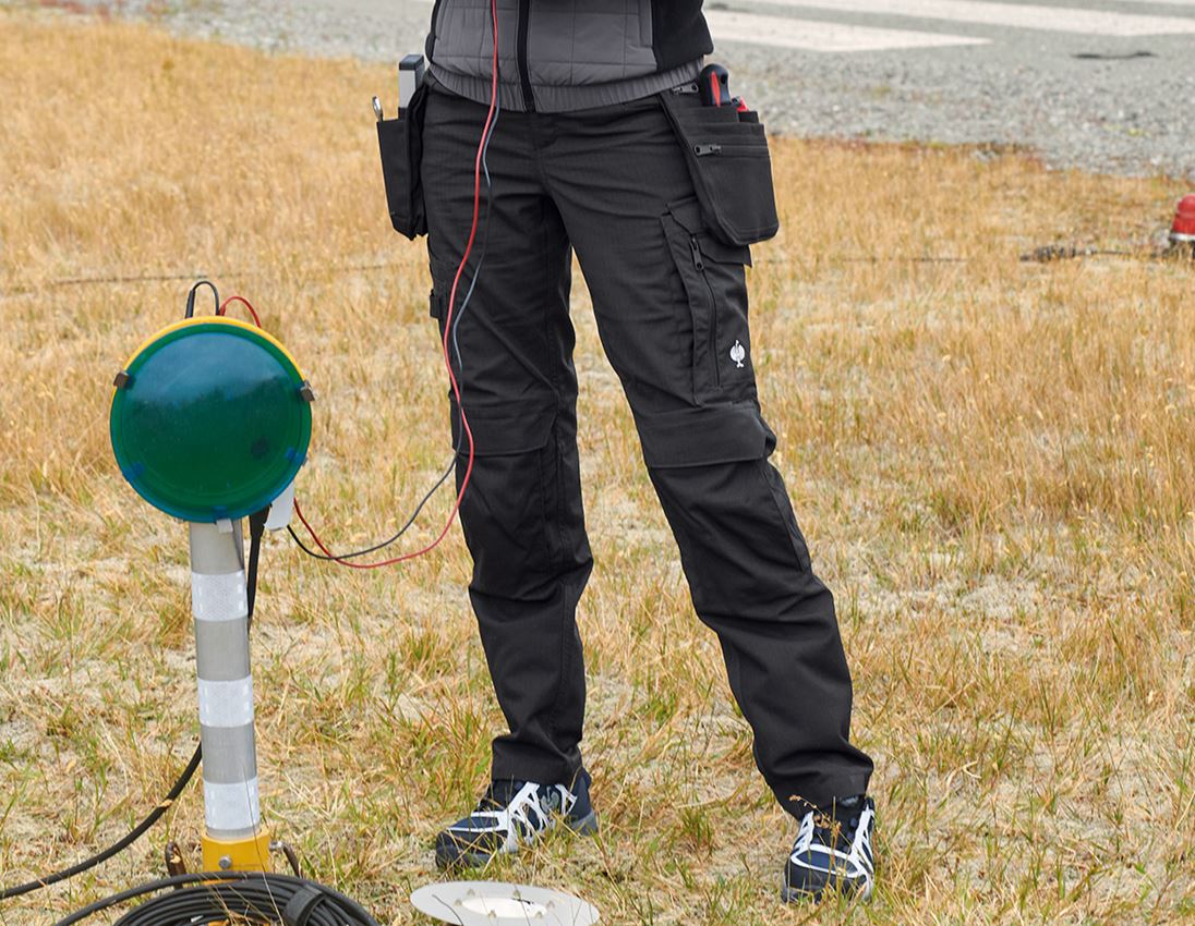 Work Trousers: Trousers e.s.concrete solid, ladies' + black