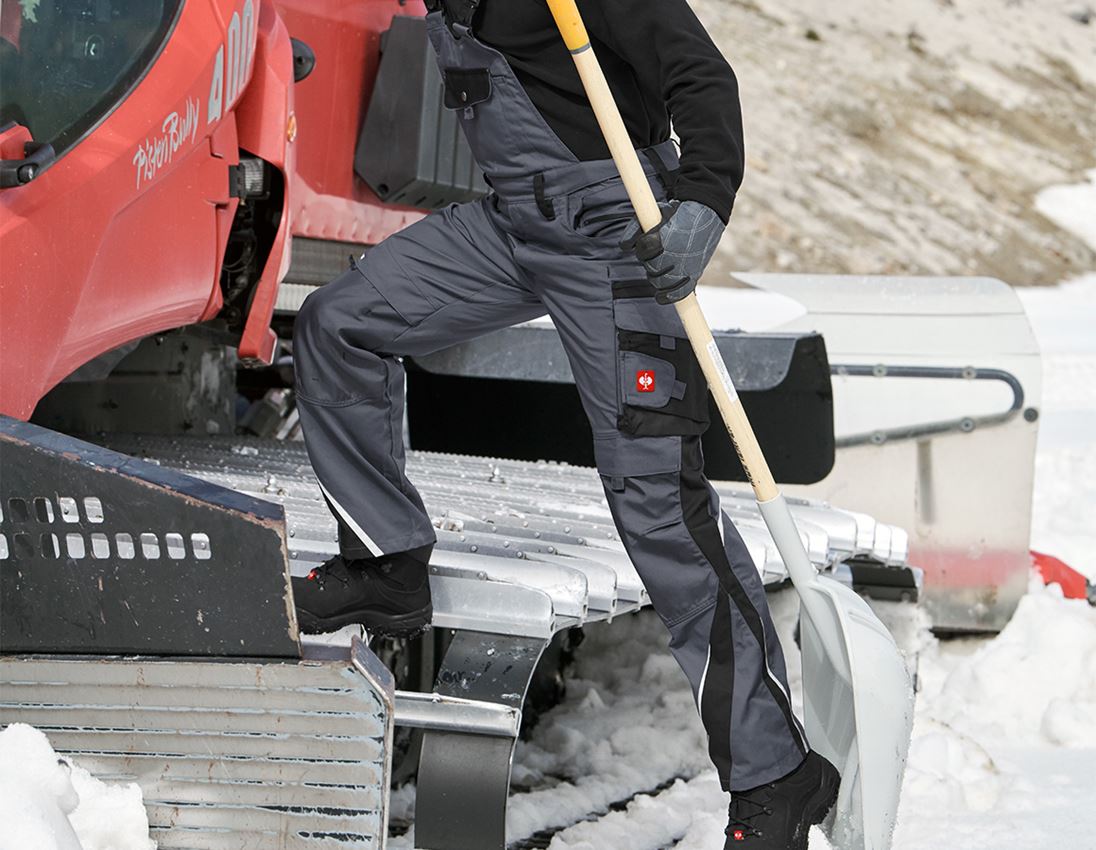 Work Trousers: Bib & brace e.s.motion winter + grey/black 1