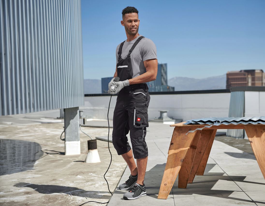 Work Trousers: 3/4 bib & brace e.s.motion 2020 + black/platinum