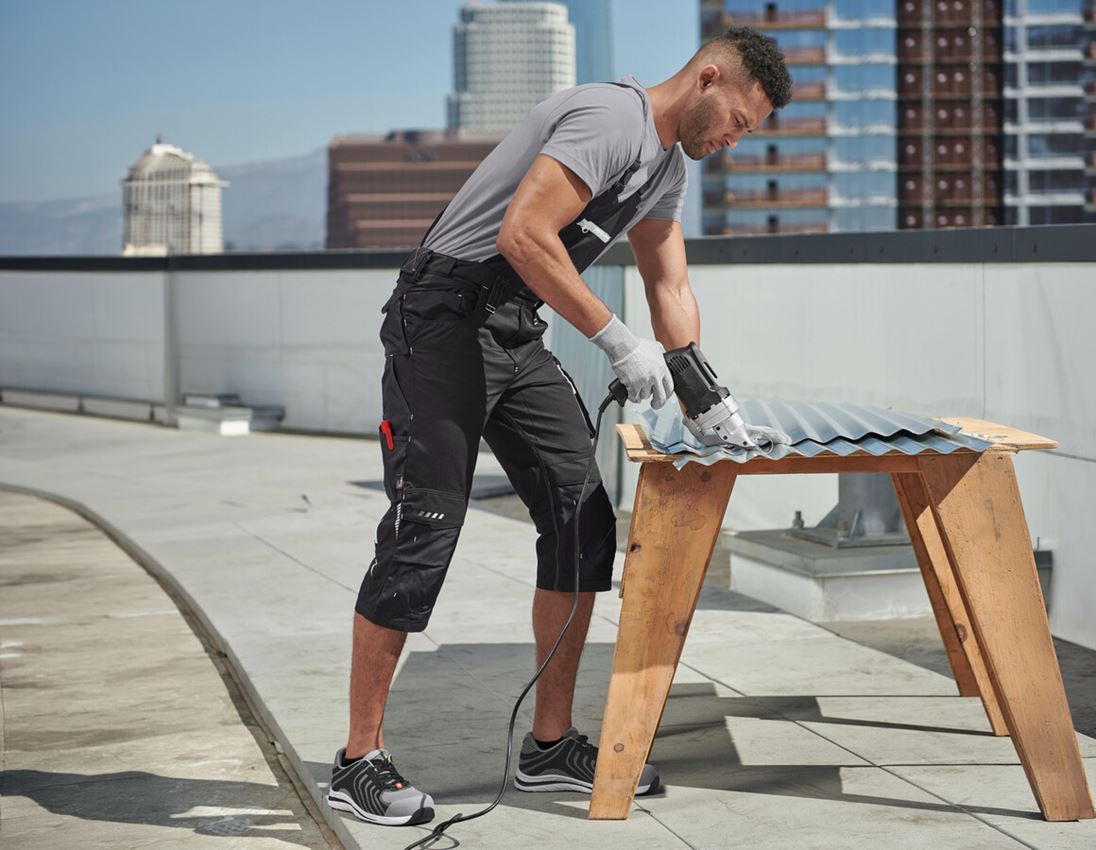 Work Trousers: 3/4 bib & brace e.s.motion 2020 + black/platinum 2