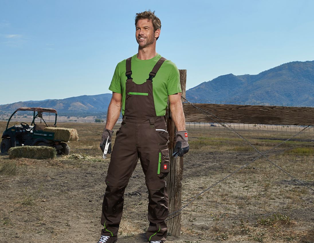 Work Trousers: Bib & brace e.s.motion 2020 + chestnut/seagreen