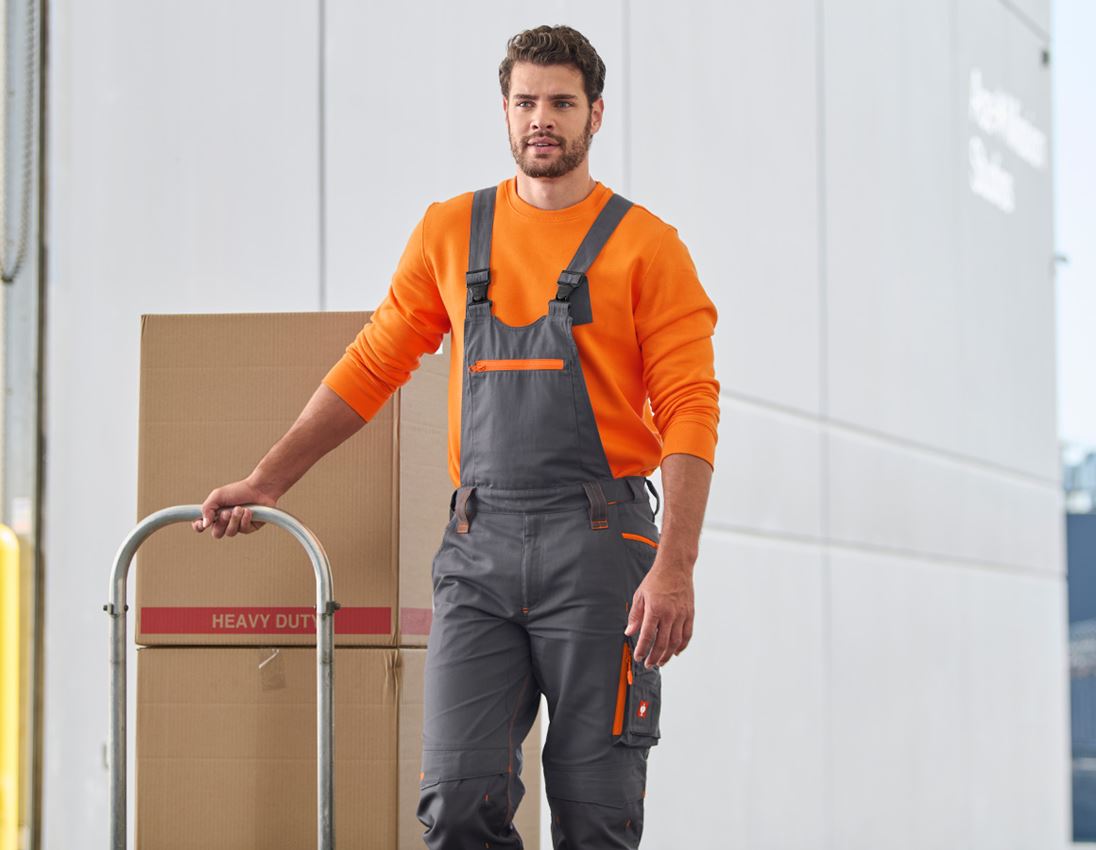 Work Trousers: Bib & brace e.s.motion 2020 + anthracite/high-vis orange 2