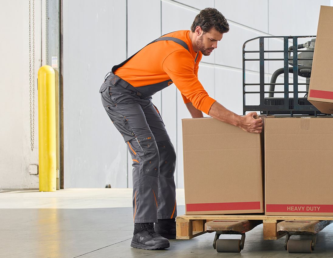Work Trousers: Bib & brace e.s.motion 2020 + anthracite/high-vis orange 3