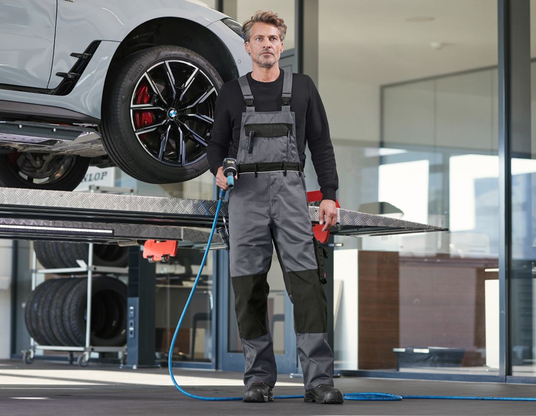 Work Trousers: Bib & Brace e.s.image + grey/black