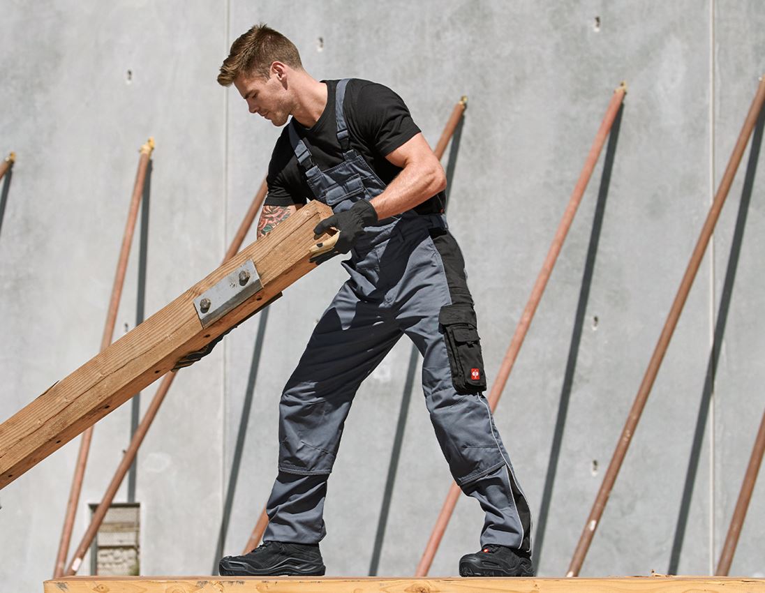 Work Trousers: Bib & Brace e.s.active + grey/black 1