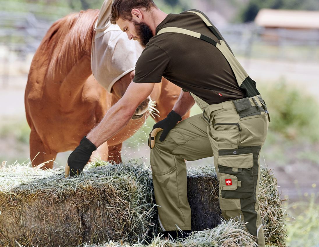 Work Trousers: Bib & brace e.s.motion + reed/moss 1