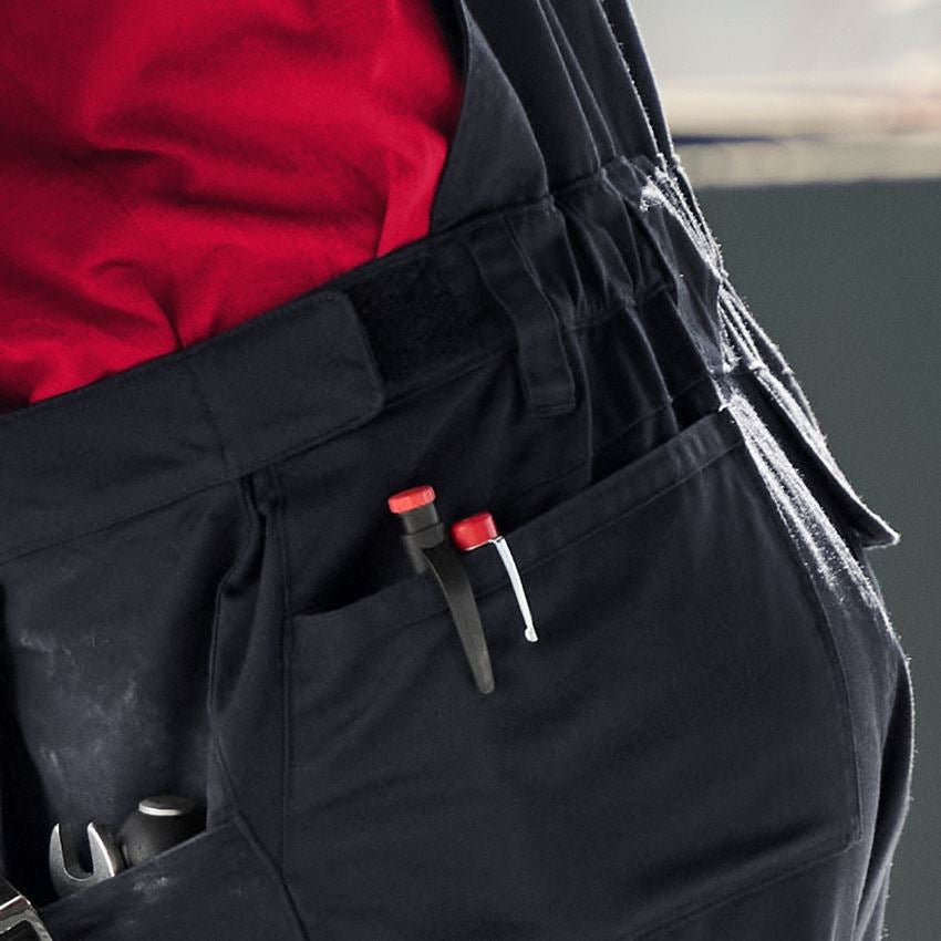 Work Trousers: Bib & brace e.s.motion DIY + black/straussred 2