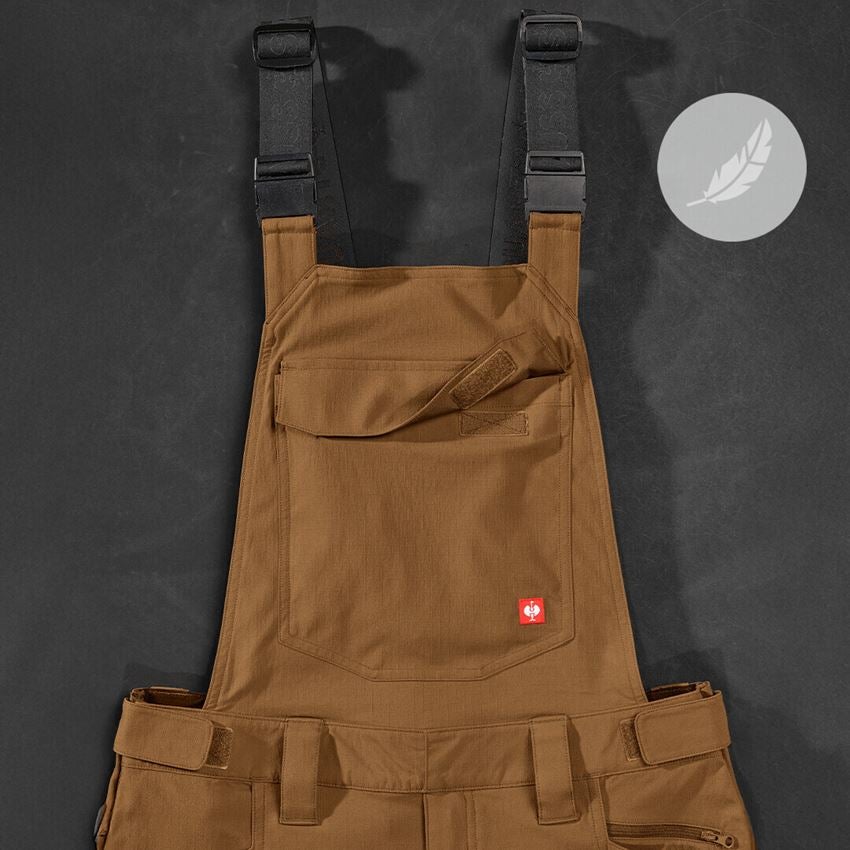 Pantalons de travail: Salopette e.s.t:aktik light ripstop + brun désert 2