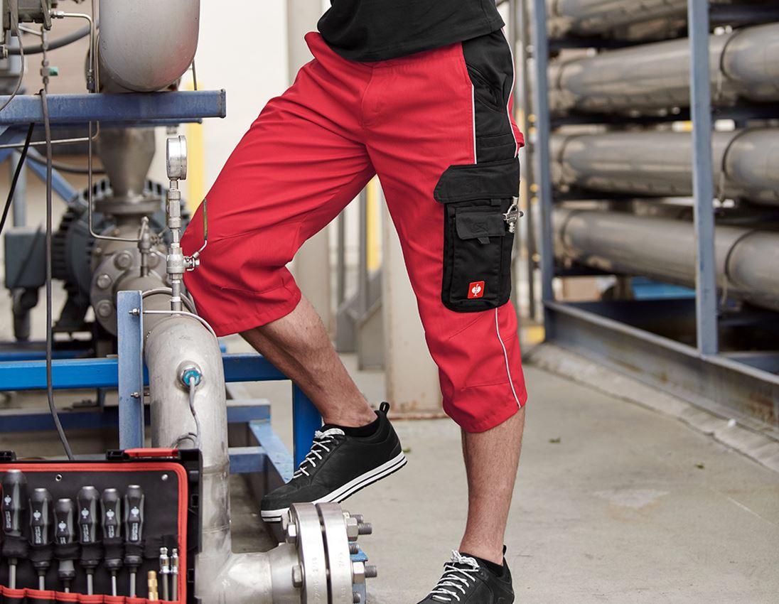 Work Trousers: 3/4 length trousers e.s.active + red/black 1