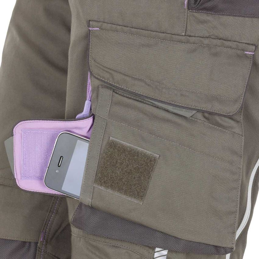Work Trousers: Shorts e.s.motion 2020, ladies' + stone/lavender 2