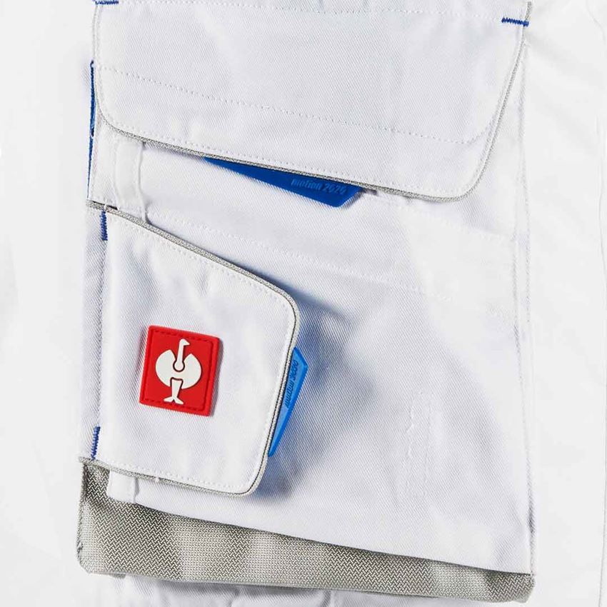 Work Trousers: Shorts e.s.motion 2020 + white/gentianblue 2