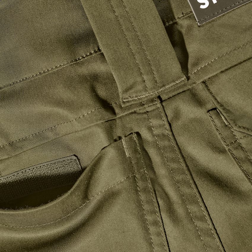 Pantalons de travail: Short e.s.concrete light, femmes + vert boue/vert stipa 2
