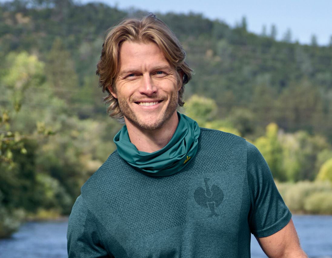 Accessoires: Foulard multifonction UV e.s.trail + vert émeraude/jaune chrome