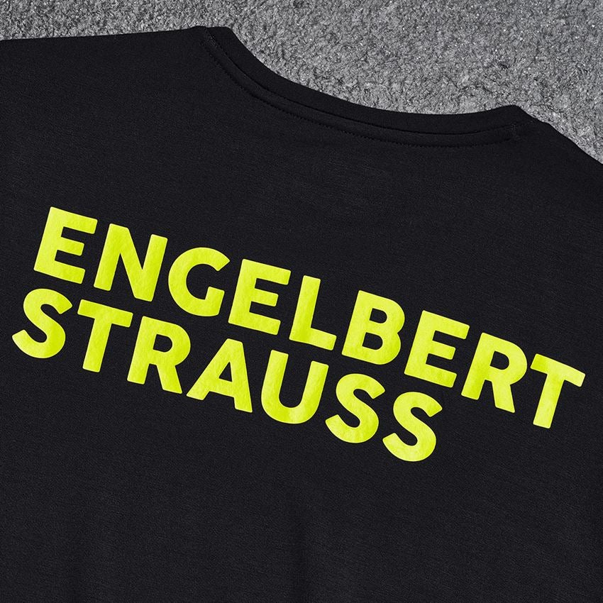Hauts: T-Shirt Merino e.s.trail + noir/jaune acide 2
