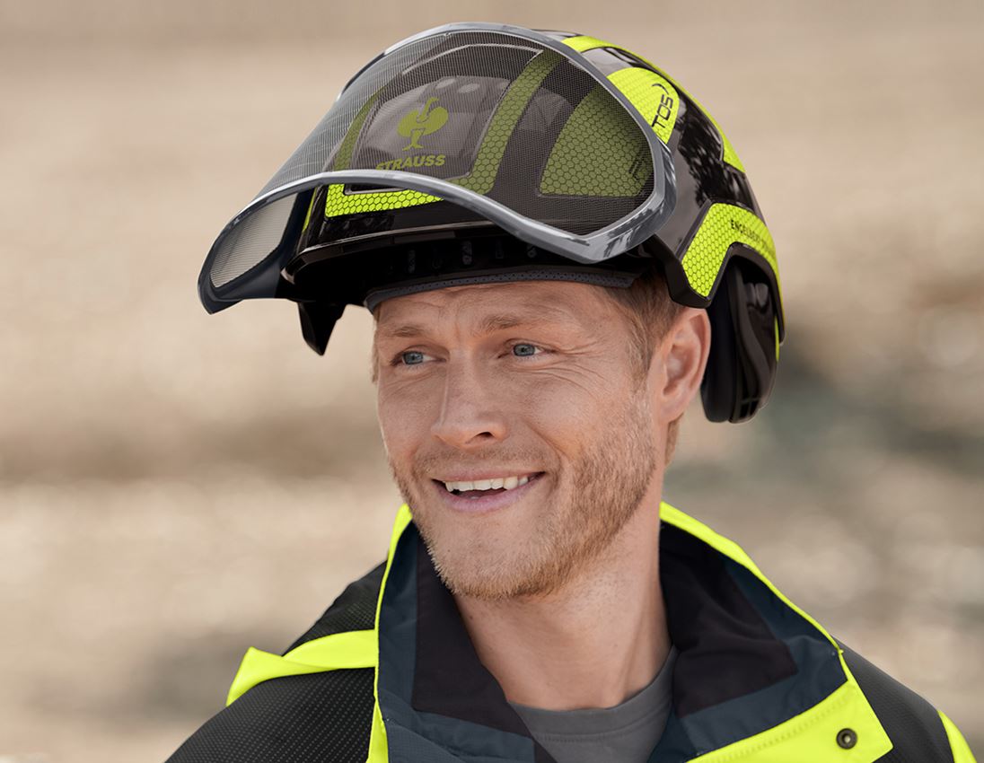 Casques de Sécurité: e.s. Casque de forestier Protos® + noir/jaune fluo