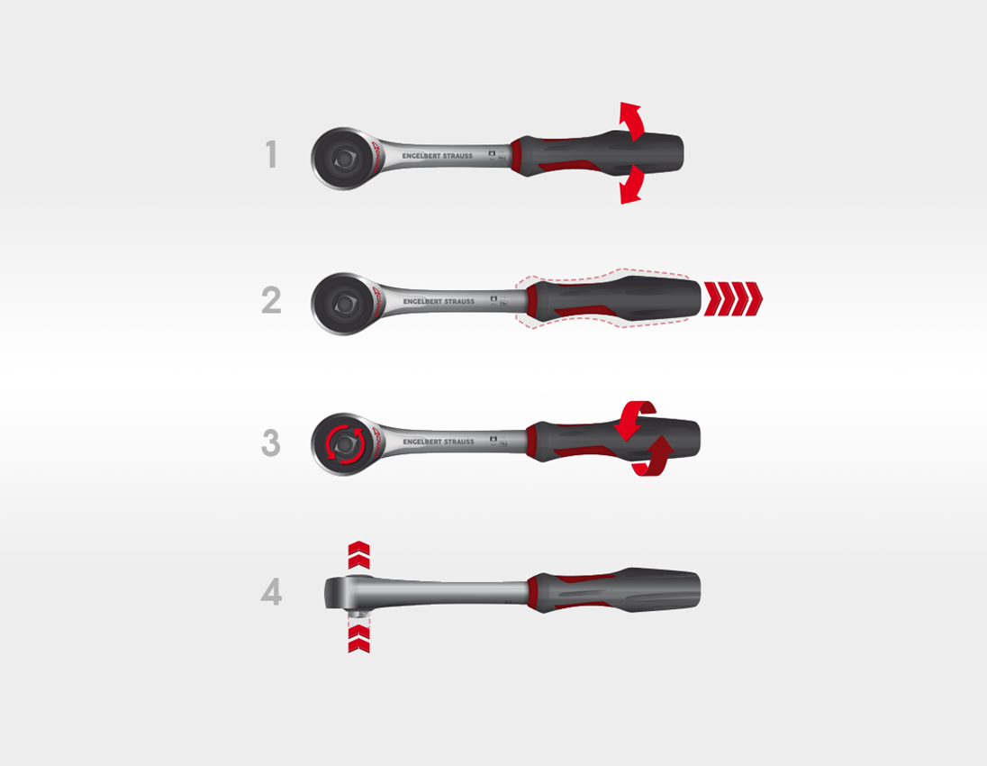 STRAUSSbox System: Socket wrench set lockfix 1/4+1/2 in STRAUSSbox 2