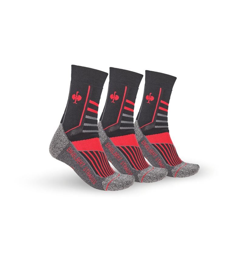 Socks: e.s. Allround socks function warm/high + black/aluminium/fiery red