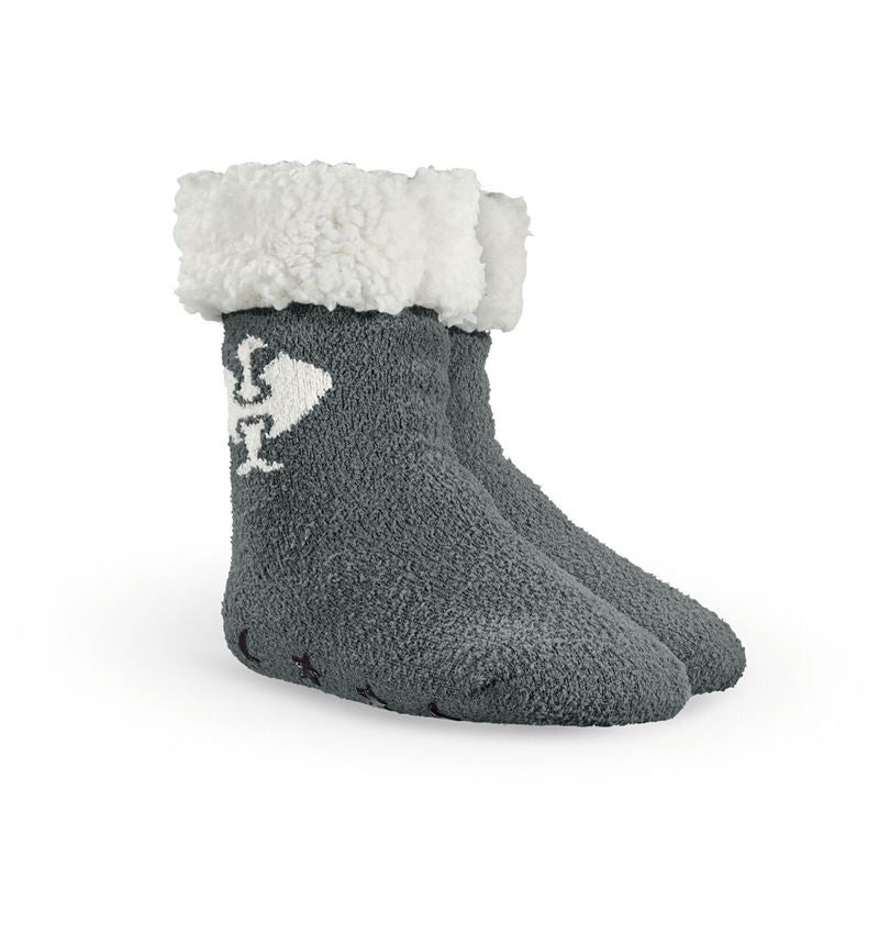 Socks: e.s. Faux fur socks, children's + nordicgrey