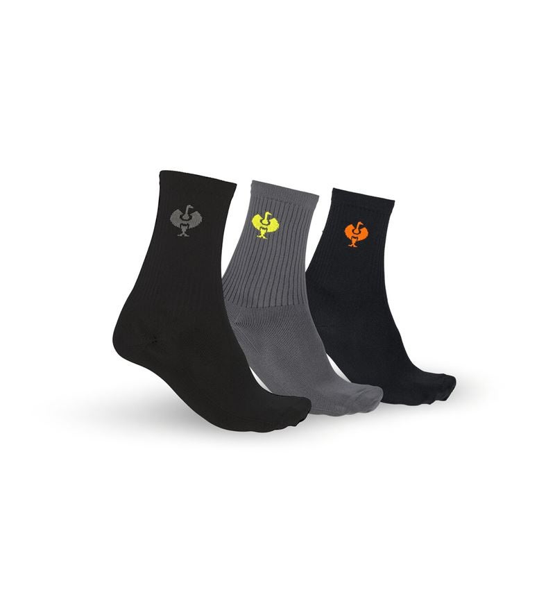 Socks: Functional socks e.s.trail light/high, pack of 3 + basaltgrey+black/basaltgrey+black